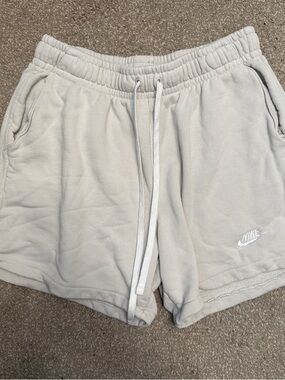 Nike Cream Athletic Shorts with Drawstring